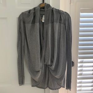 Lululemon knit draped twist striped sweater, sz 6